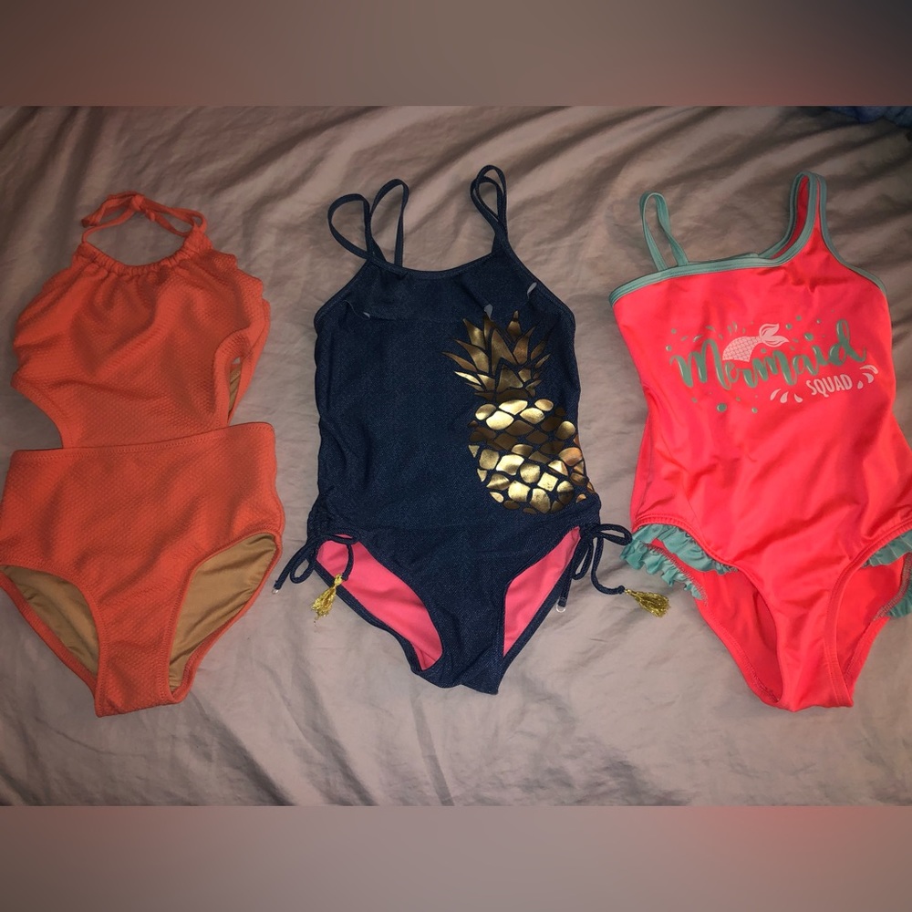 3 - girls size 7 swimming suits